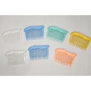 Bow Hair Combs Bundle Plastic Pastel 80's 90's Fashion Vintage